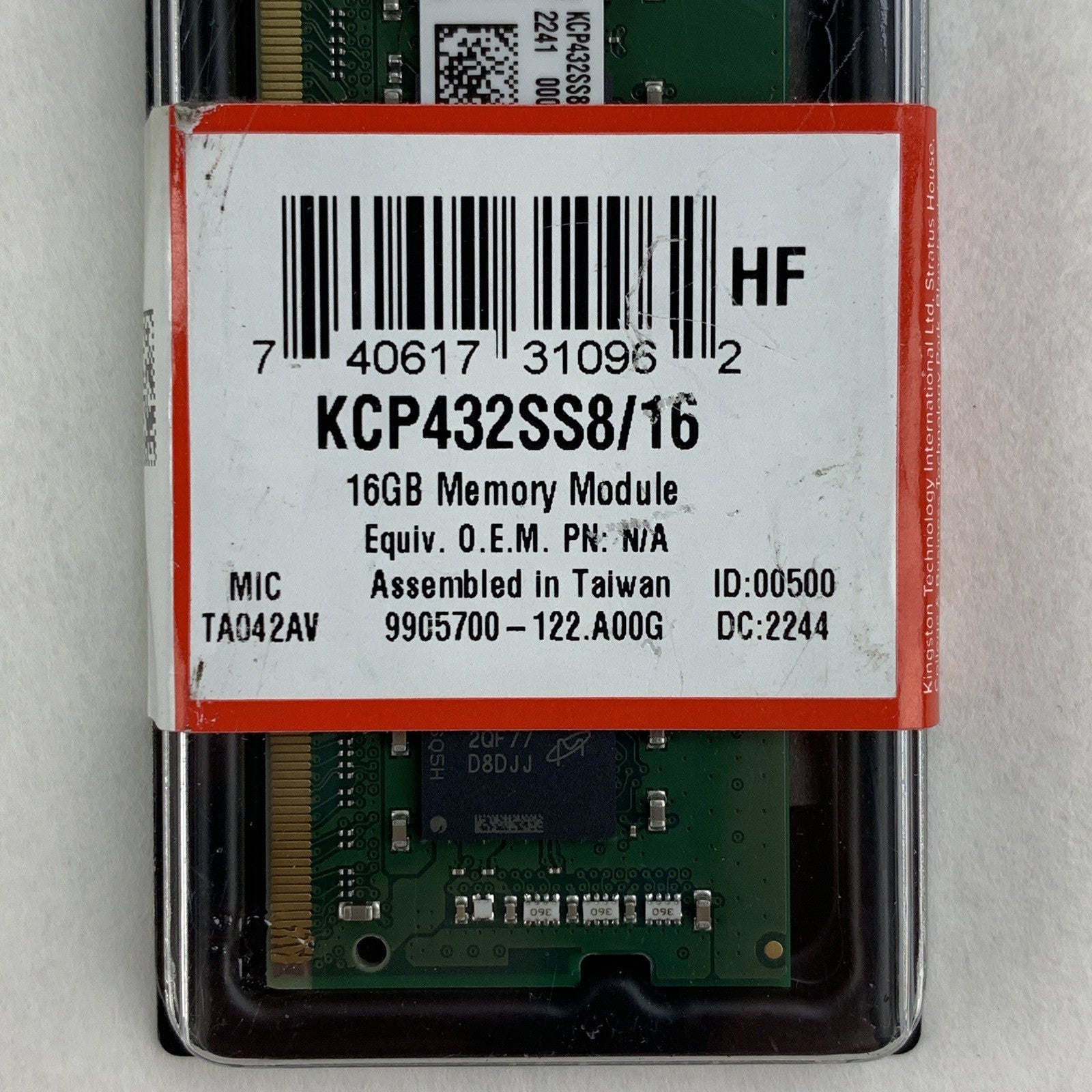 Kingston 16 GB KCP432SS8/16 LAPTOP DDR4-3200 1x16GB 260P New