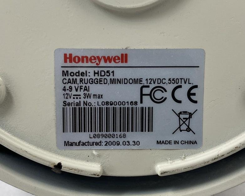 Lot of 5 Honeywell HD51 Rugged Dome Camera Untested For Parts or Repair