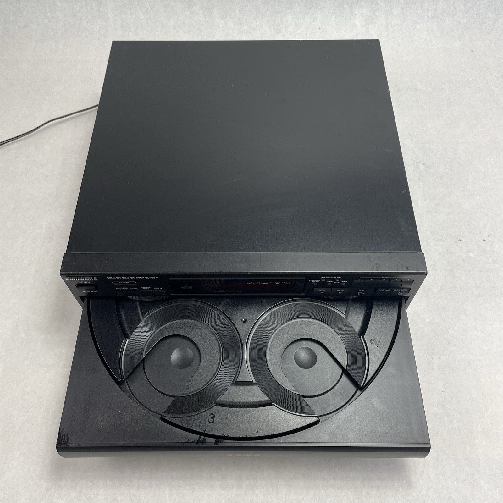 Panasonic SL-PD347 5 Disc CD Changer Player Rotary Carousel Tested No Remote