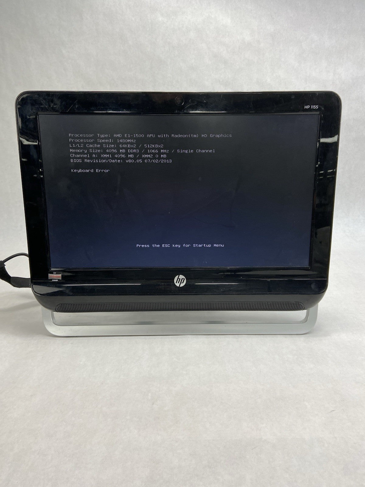 HP 1155 18.5" AIO AMD E1-1500 1.48GHz 4GB RAM No HDD No OS1