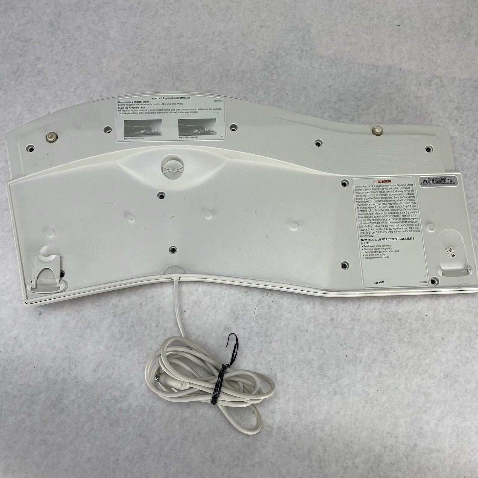 Vintage Microsoft Natural Keyboard Elite White Cream Ergonomic Keyboard
