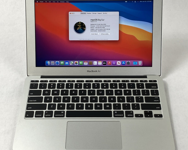 Apple MacBook Air A1465 2014 11" 1.4GHz i5 4GB RAM 120GB SSD os11.7.11 14 Cycles