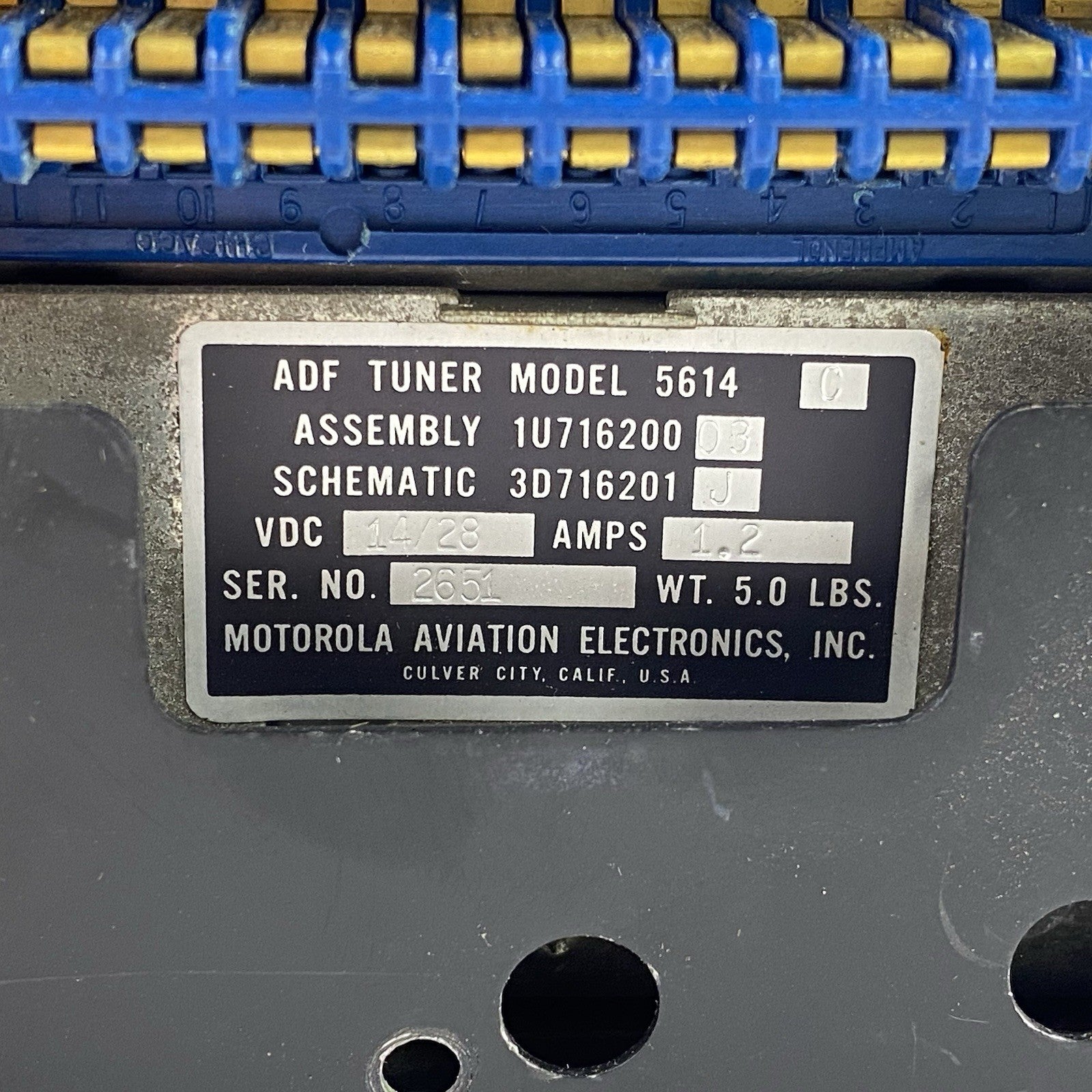 Motorola ADF-T-12 Model 5614C Vintage ADF Receiver With Tray