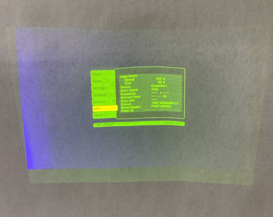 Epson H388A PowerLite 915W Projector 757 Lamp Hours No Remote - Yellow Display10