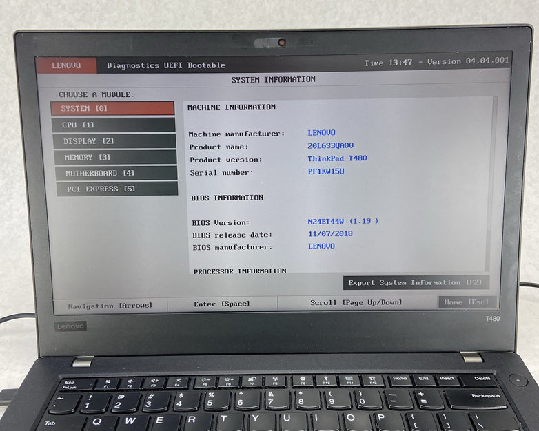 Lenovo ThinkPad T480 Intel Core i5 8350U 1.70GHz 8GB RAM 14" No HDD/OS/Battery