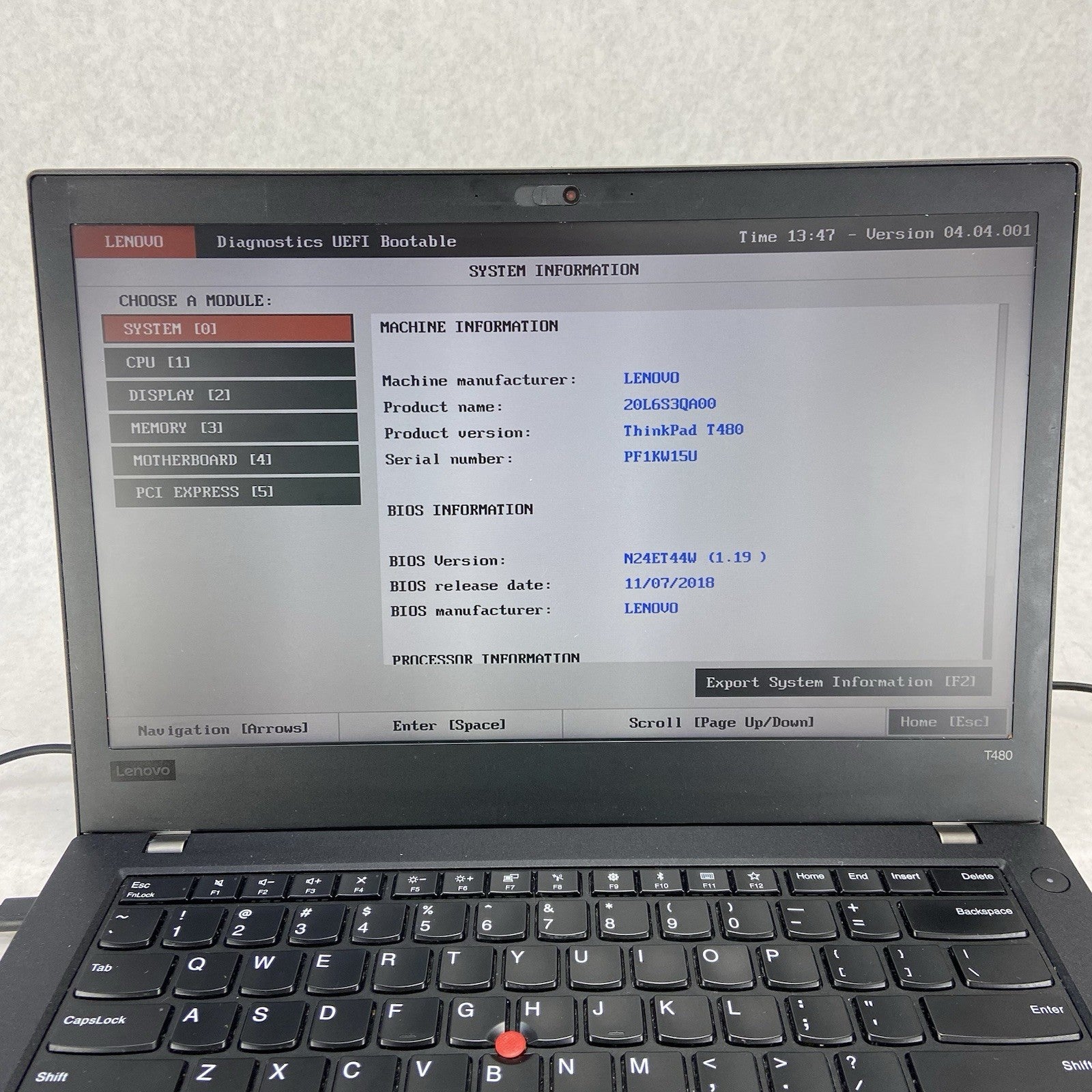 Lenovo ThinkPad T480 Intel Core i5 8350U 1.70GHz 8GB RAM 14" No HDD/OS/Battery