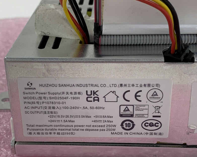 Sanhua SHD2504F-19CH 100-240V P1078310-01  Power Supply  for Zebra