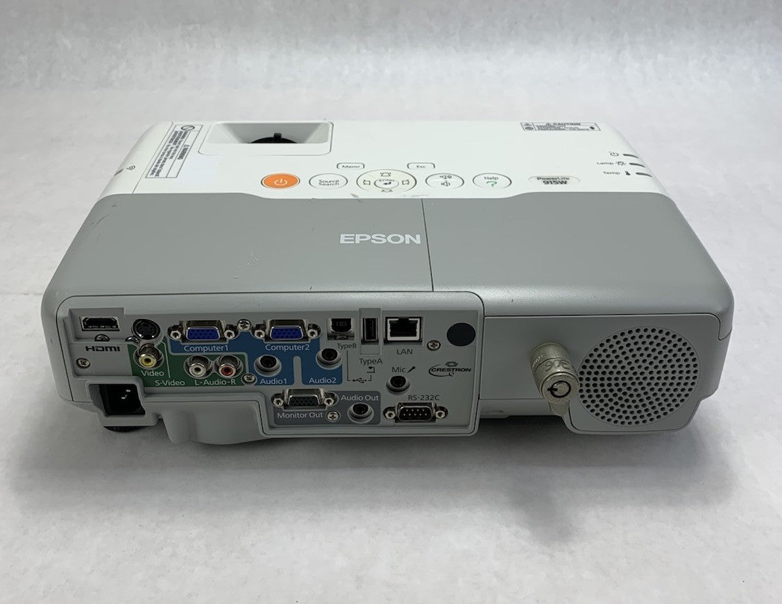 Epson H388A PowerLite 915W Projector 1293 Lamp Hours No Remote - Yellow Display3