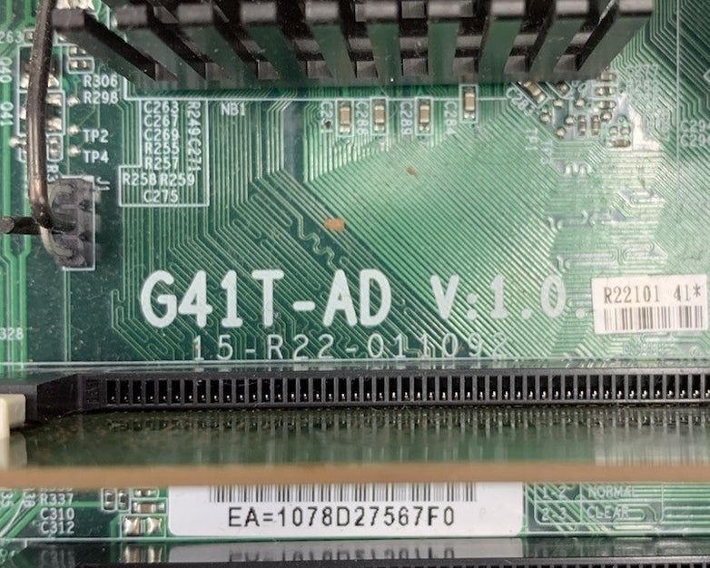 Acer Aspire X1900 G41T-AD Motherboard Celeron E3400 2.6GHz 2GB RAM w/ Shield
