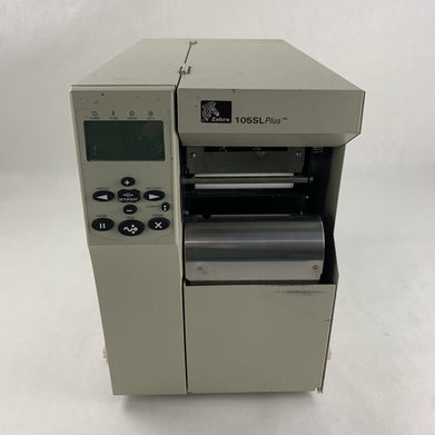 Zebra 105SL Plus 102-801-00200 Thermal Printer w/ Rewind and Label Peeler READ