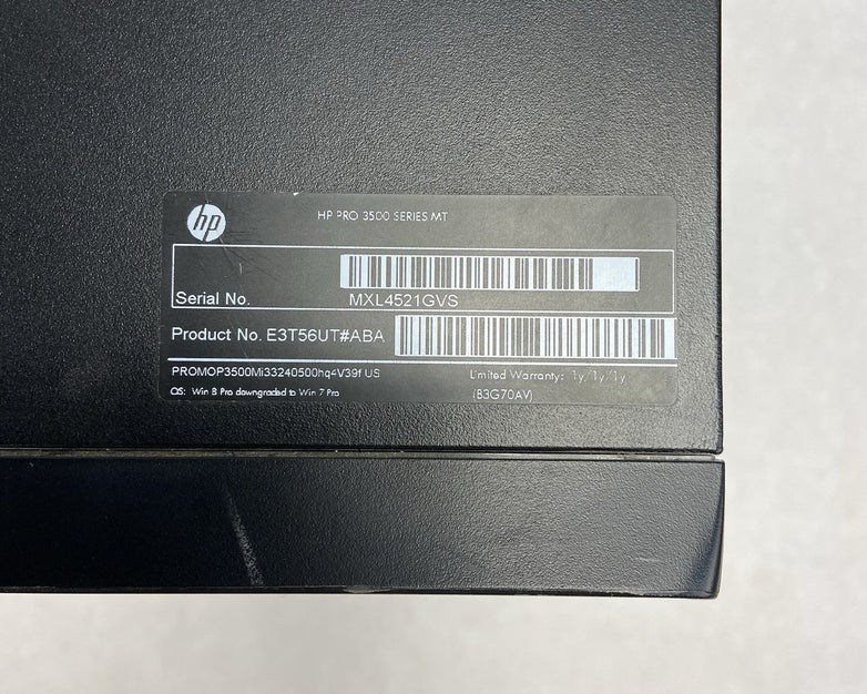 HP Pro 3500 MT Intel Core i3-3240 3.4GHz 4GB RAM No HDD No OS