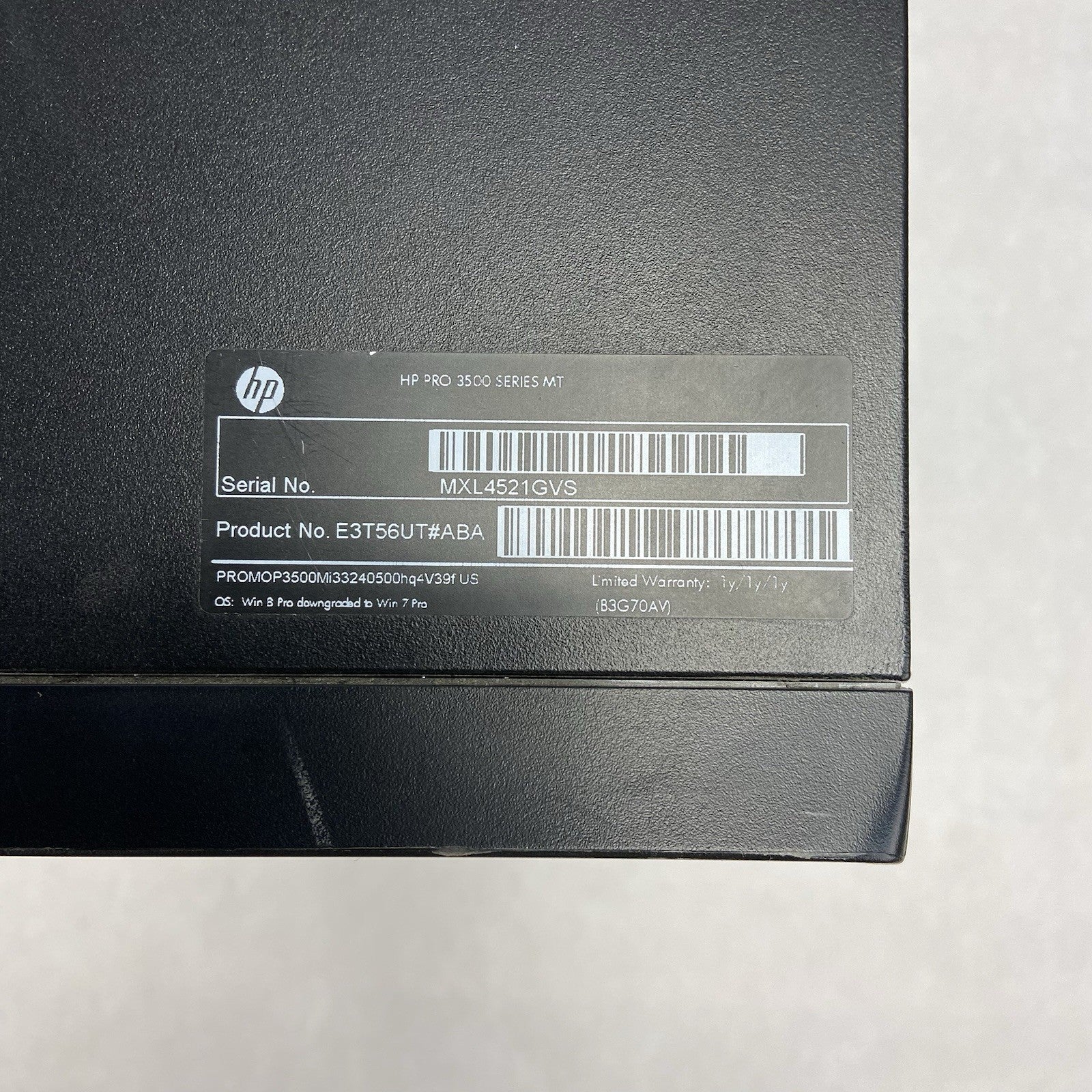 HP Pro 3500 MT Intel Core i3-3240 3.4GHz 4GB RAM No HDD No OS3