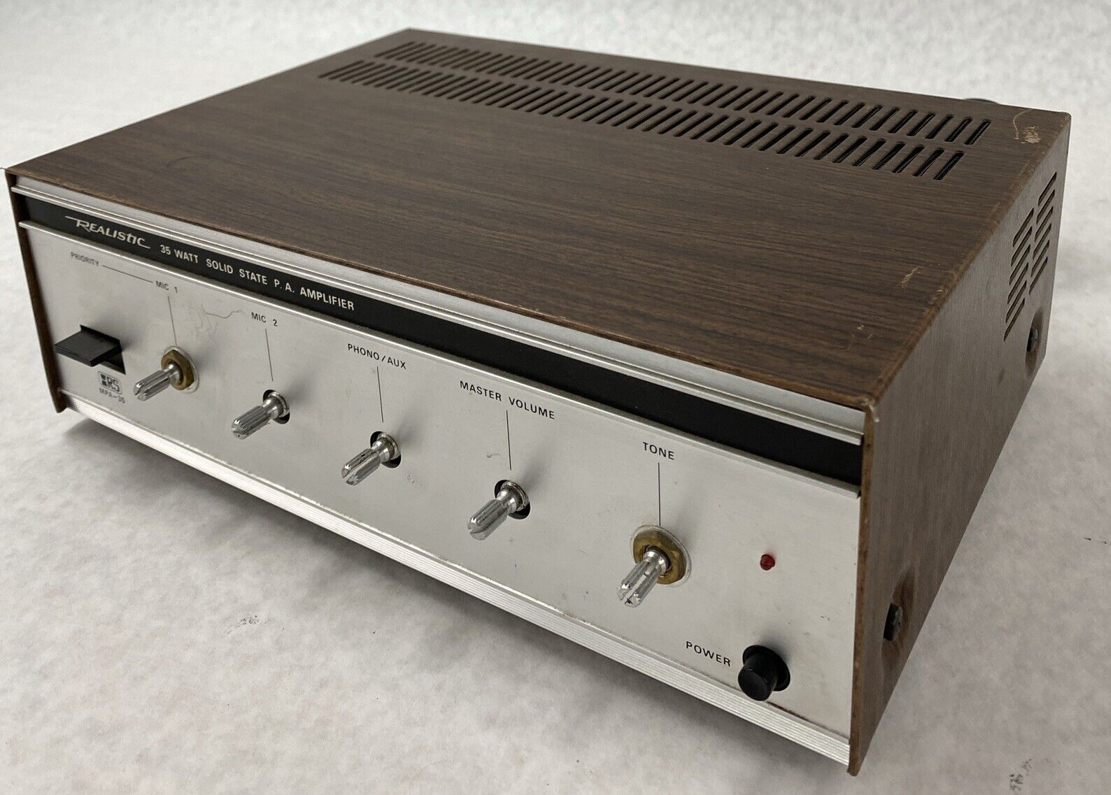Realistic 32-2022 MPA-35 Public Address Amplifier MISSING KNOBS