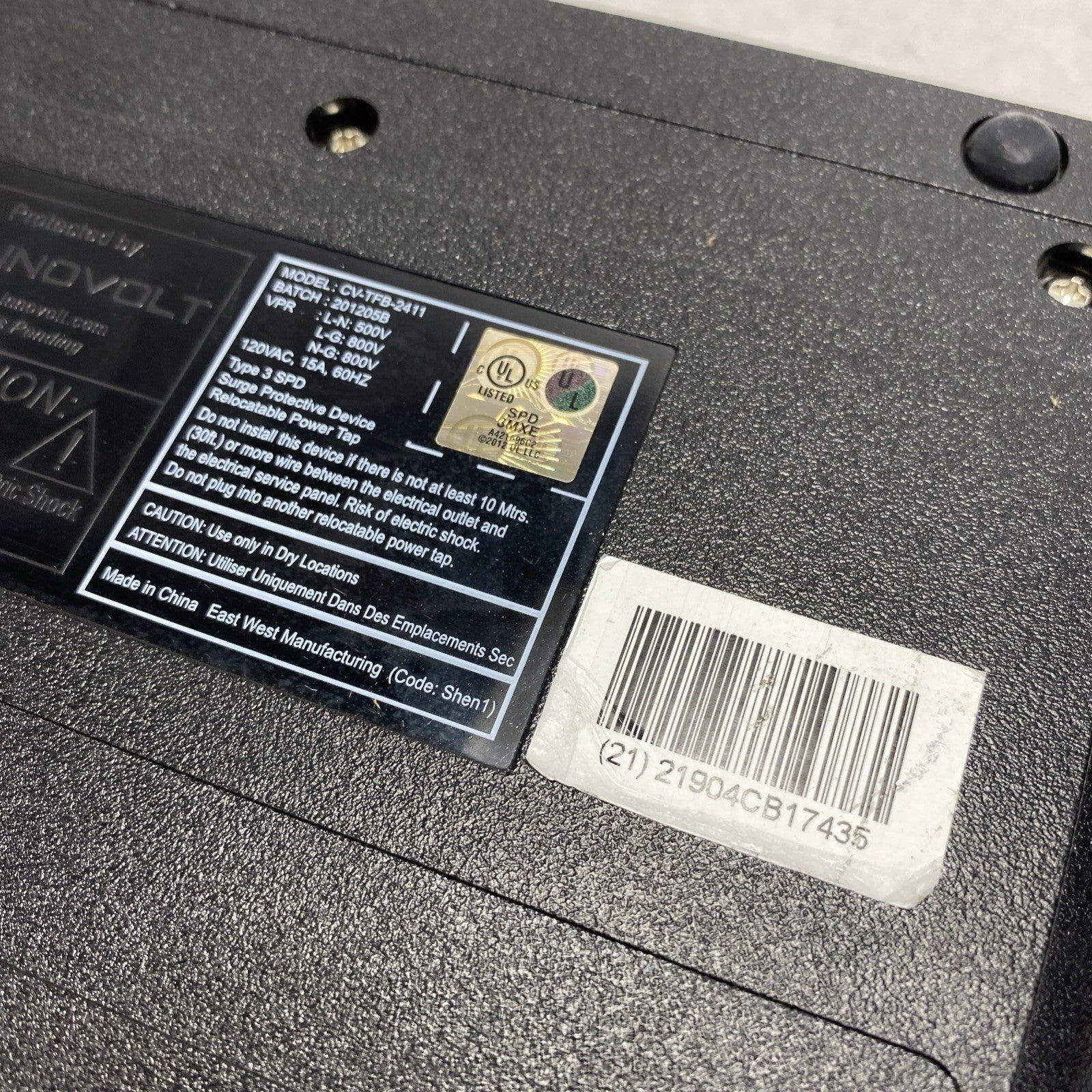 Innovolt CV-TFB-2411 Type 3 Surge Protective Device 120V 15A11
