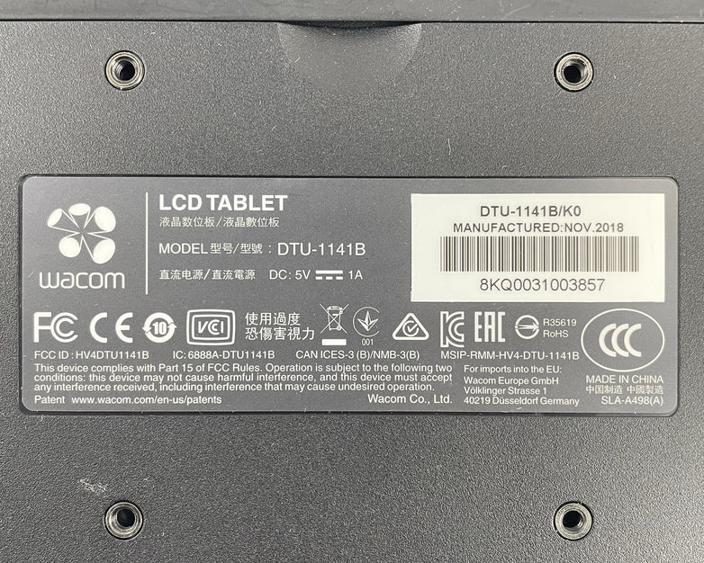Wacom DTU-1141B 10.1" FHD Drawing Tablet - Damaged Screen / No Cord Cover