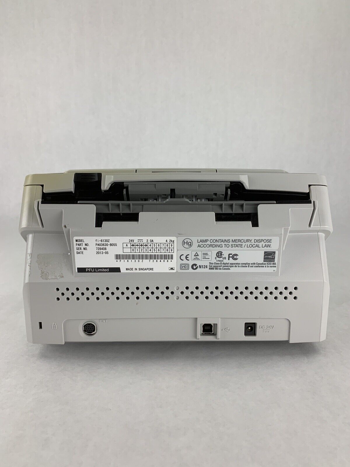 Fujitsu fi-6130z Duplex Color Sheet-Fed Document Scanner Tested No Paper Guide