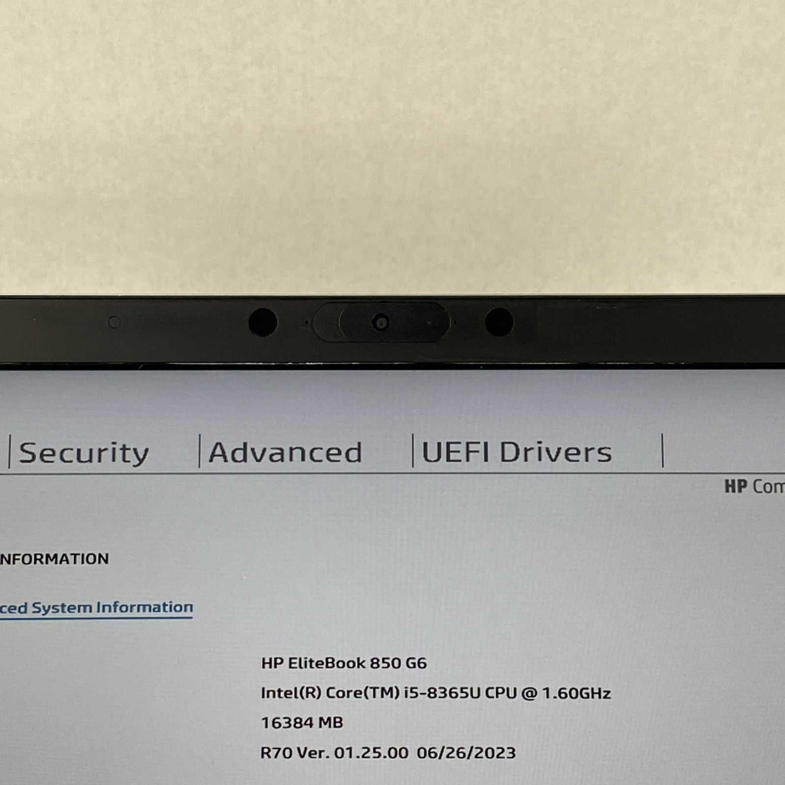 HP EliteBook 850 G6 Core i5-8365U 1.60 GHz 16 GB RAM 15.6" No HDD No OS