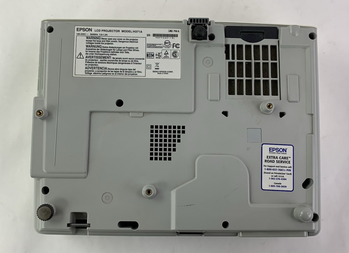Epson H371A PowerLite 83+ LCD Projector - Tested No Remote 0 Lamp Hours8