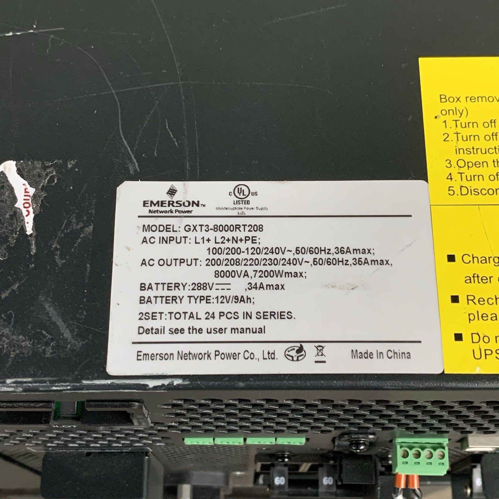 Emerson-Liebert GXT3-8000RT208 8000va 240v UPS Fault A and B Parts and Repair11