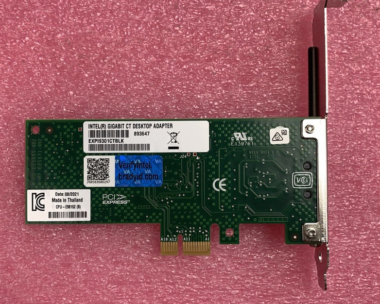 Intel (R) Gigabit CT EXP19301CT Desktop Adapter Card w/ Low Profile Bracket