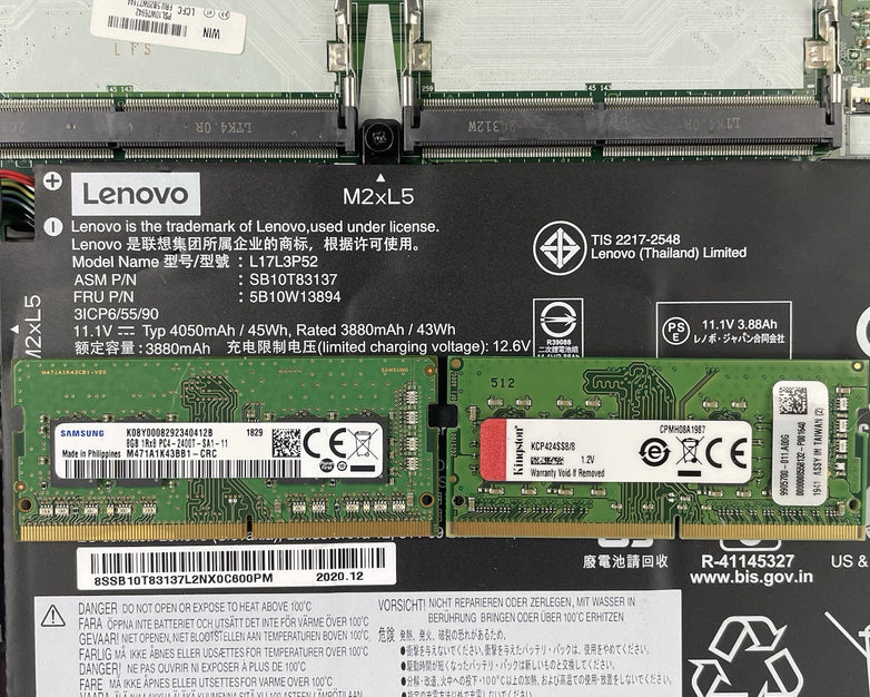 Lenovo Thinkpad L15 Gen 1 15.6" i7-10510U 1.80 GHz 16 GB RAM No HDD No OS READ