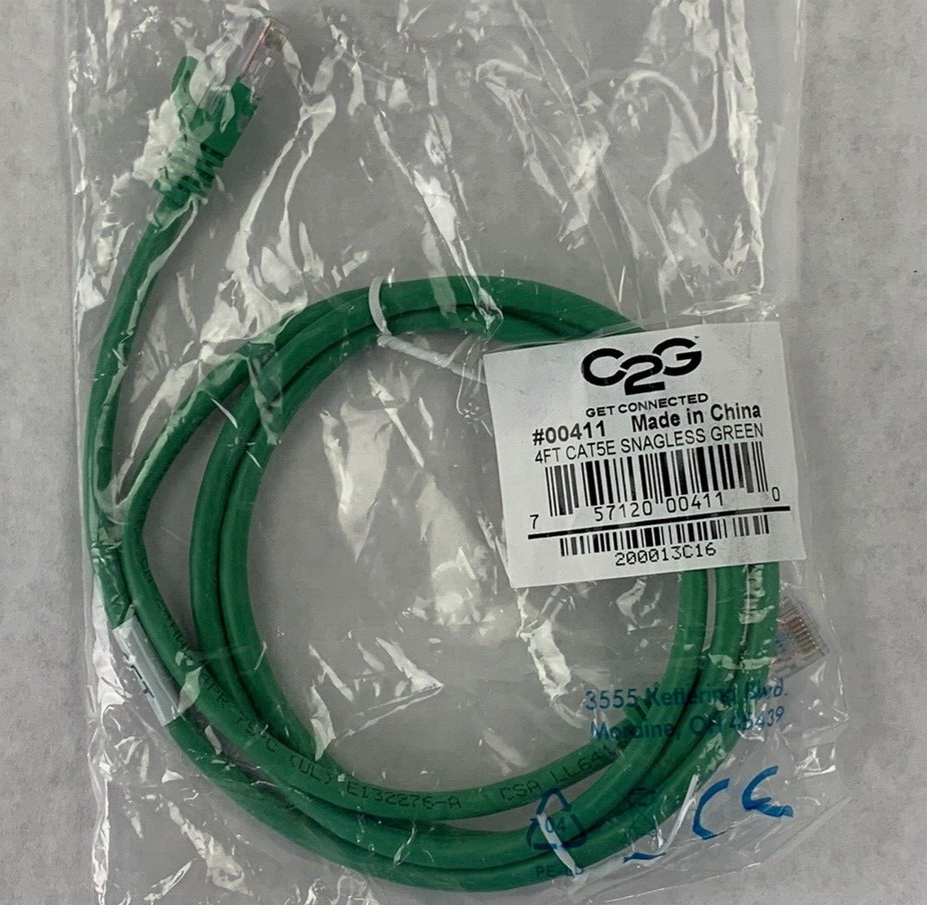 4ft Green Cat5e C2G 0041 Snagless Unshielded UTP Ethernet Patch Cable