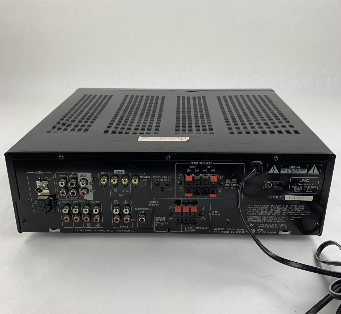 JVC  RX-558V Audio Receiver Black Tested Vintage No Remote