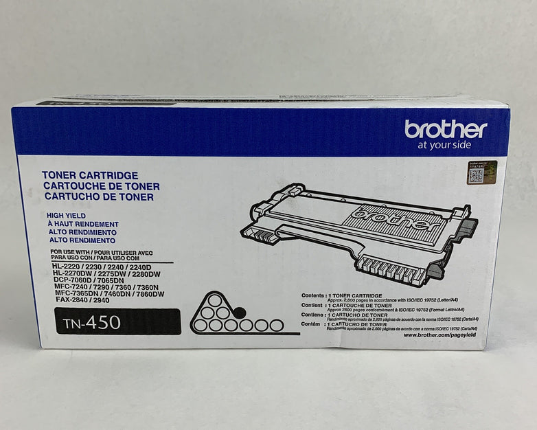 Brother TN-450 High Yield Black Toner Cartridge OEM New Sealed Box