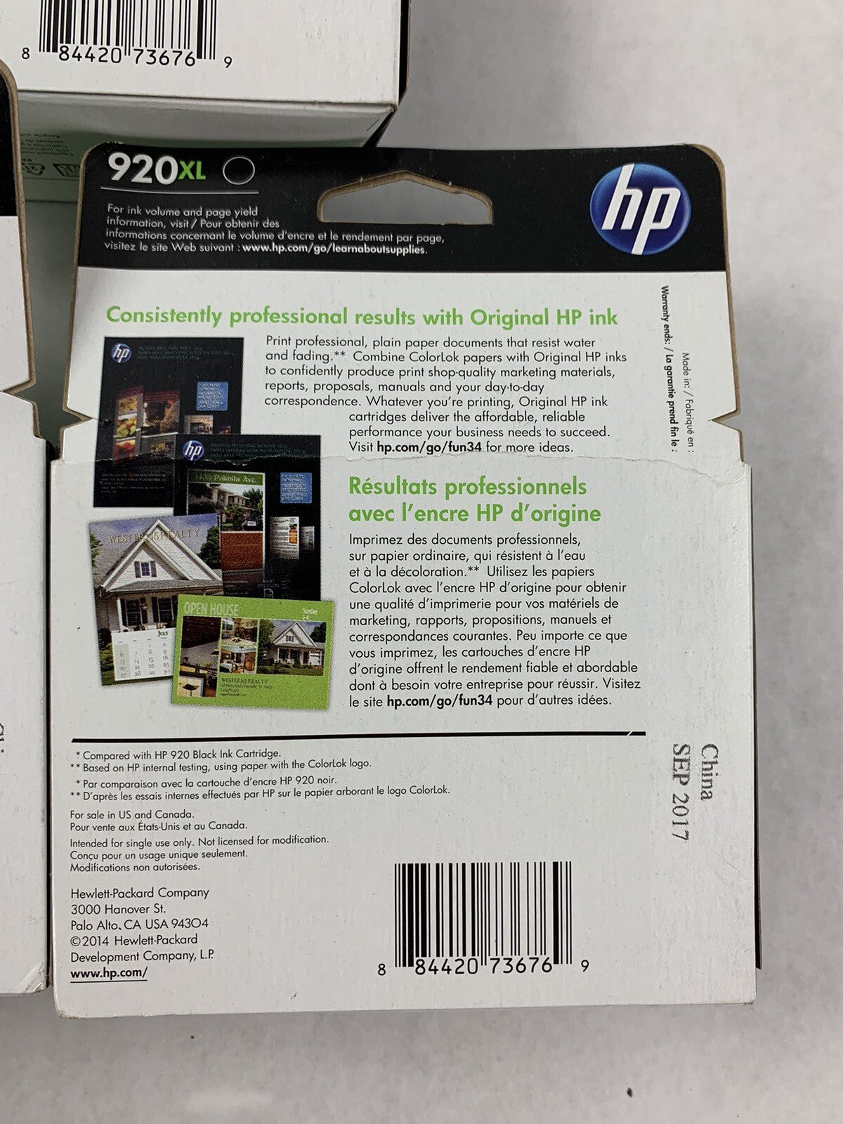 HP 920XL CD975AN Black Ink Cartridge EXP 9/17 (Lot of 3)