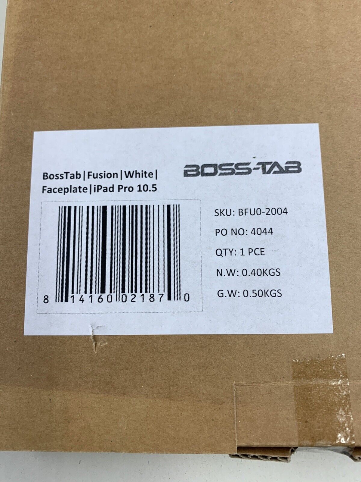 BossTab BFU0-2004 Fusion White Faceplate iPad Pro 10.5