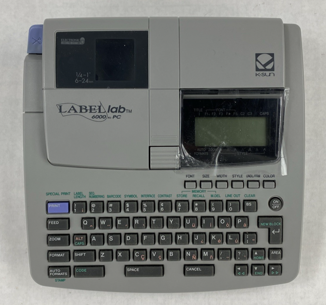K-Sun Label Lab 6000 XL PC Professional Label Maker Untested