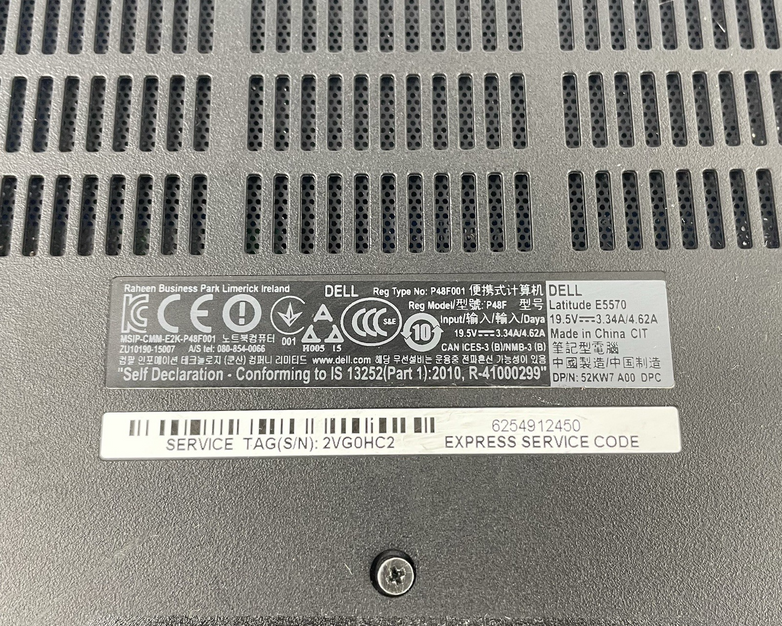 Dell Latitude E5570 15.6" i5-6300U 2.40 GHz 8 GB RAM No SSD/OS/AC/Batt - READ