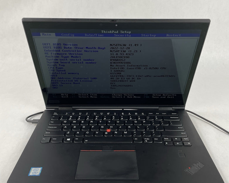 Lenovo X1 Yoga Gen 3 13.3" i5-8250U 1.60 GHz 8 GB RAM No SSD No OS - READ