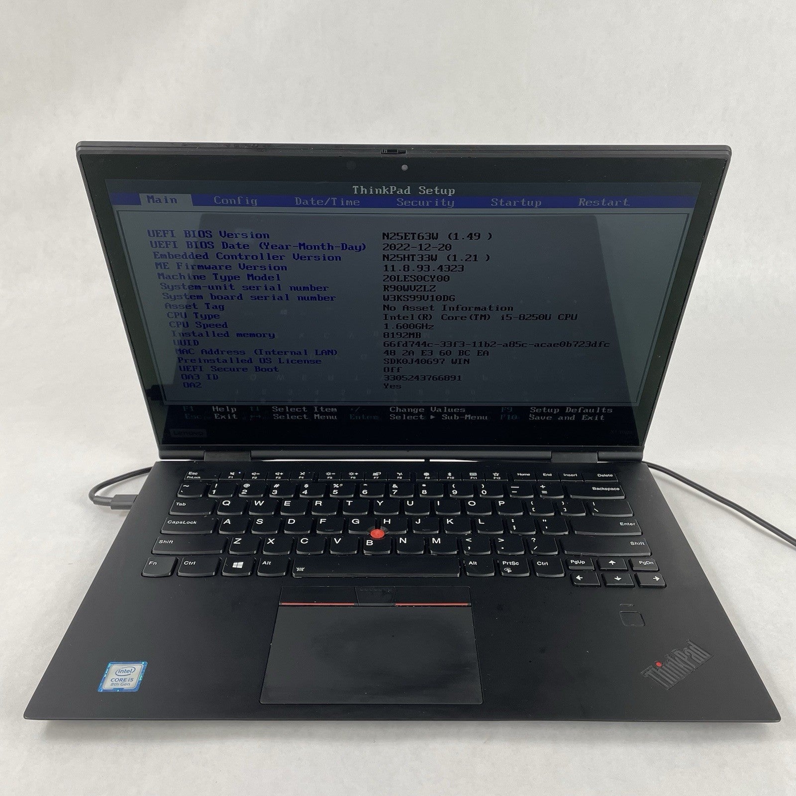 Lenovo X1 Yoga Gen 3 13.3" i5-8250U 1.60 GHz 8 GB RAM No SSD No OS - READ2