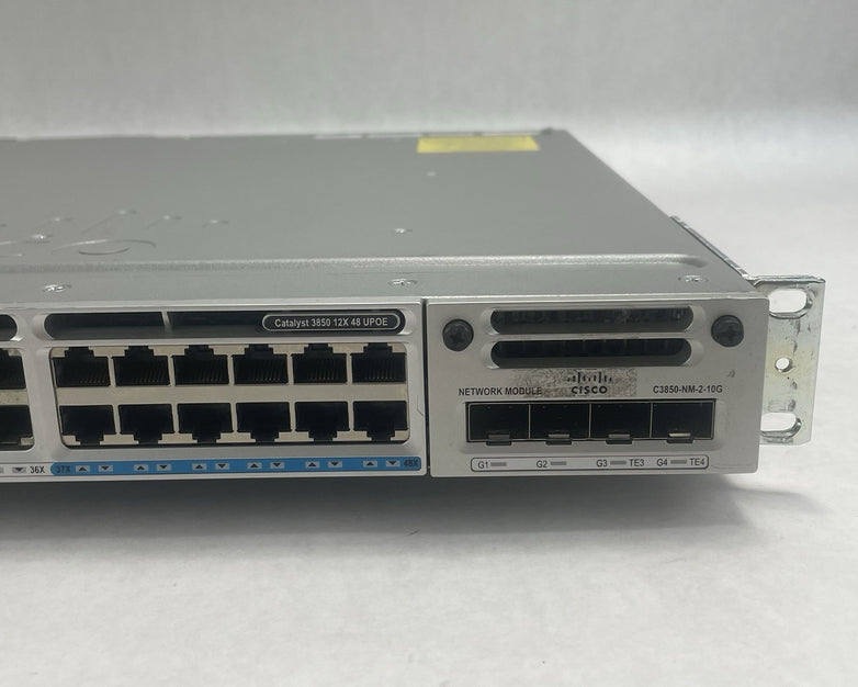 Cisco WS-C3850-48P-S 48 V02 Port Switch 2x 1100W PSU Tested & Reset
