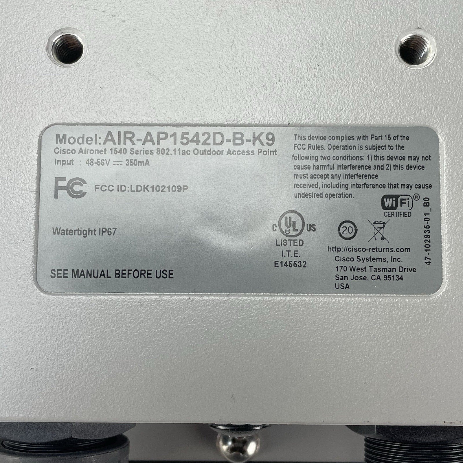 Cisco AIR-AP1542D-B-K9  Aironet Wireless Access Point Point Tested & Reset9