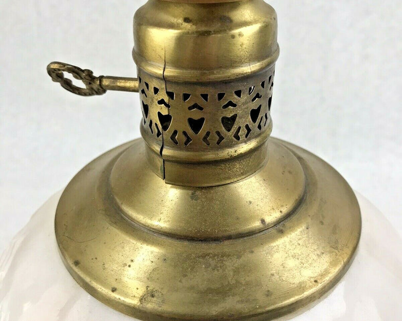 M.C. CO GIM 644 Antique Lamp - White Floral Globe