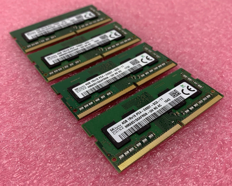 SK Hynix HMA851S6AFR6N-UH PC4-2400T-SC0-11 4GB 1Rx16 Desktop Memory RAM Lot of 4