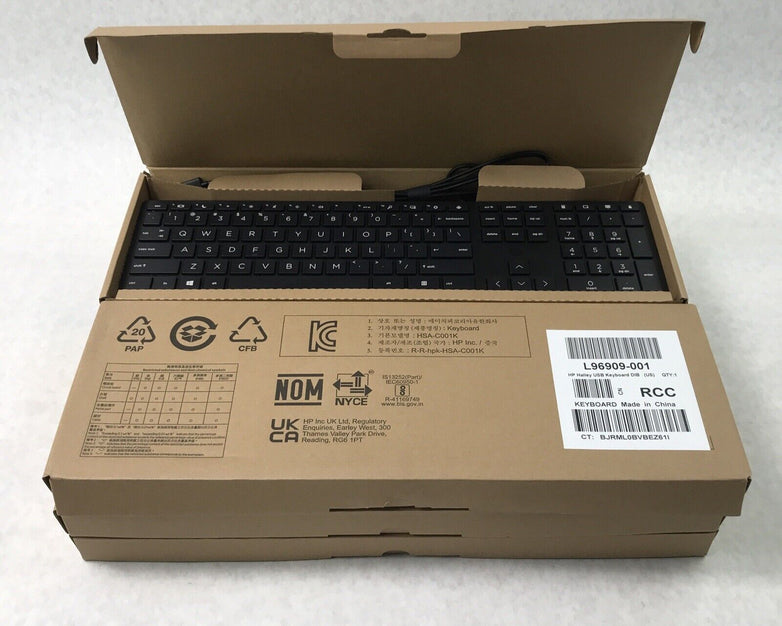 HP L96909-001 USB Wired Keyboard (Lot of 6)