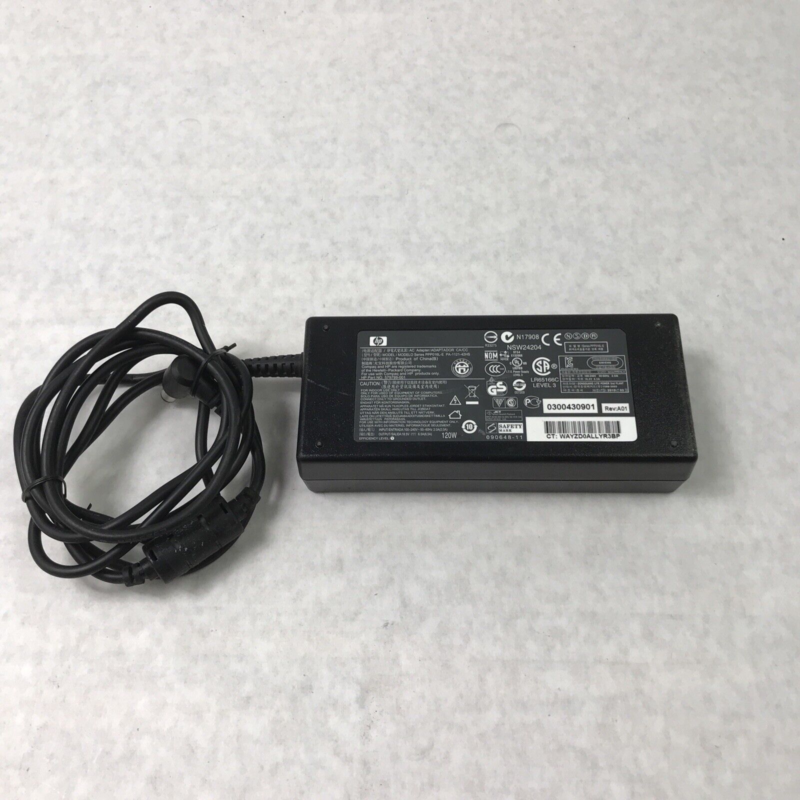 HP PA-1121-42HS Laptop Charger AC Adapter 240V 60Hz 18.5V 579799-001
