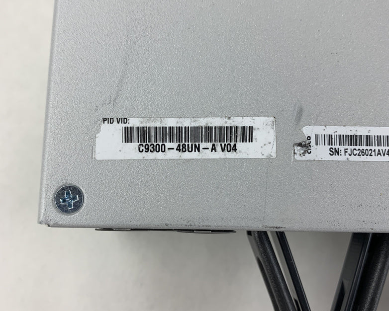 Cisco C9300-48UN-A 48-Port UPoE Network Advantage Switch Tested No Power Supply