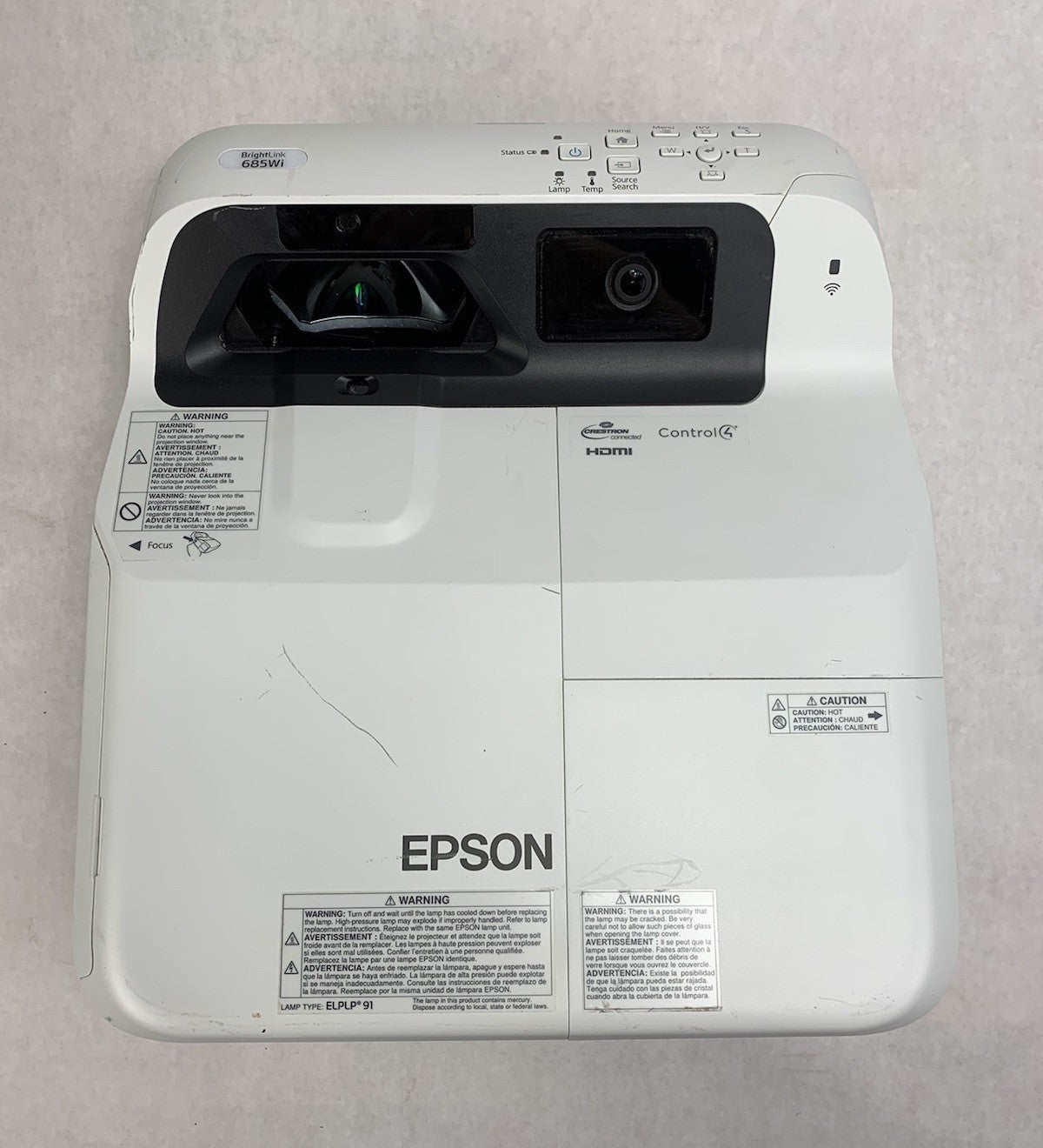 Epson H741A BrightLink 685Wi LCD Projector 4281 Lamp Hours