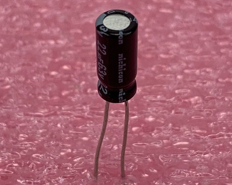 Nichicon 22uF 63V Radial Electrolytic Capacitor (Lot of 9)