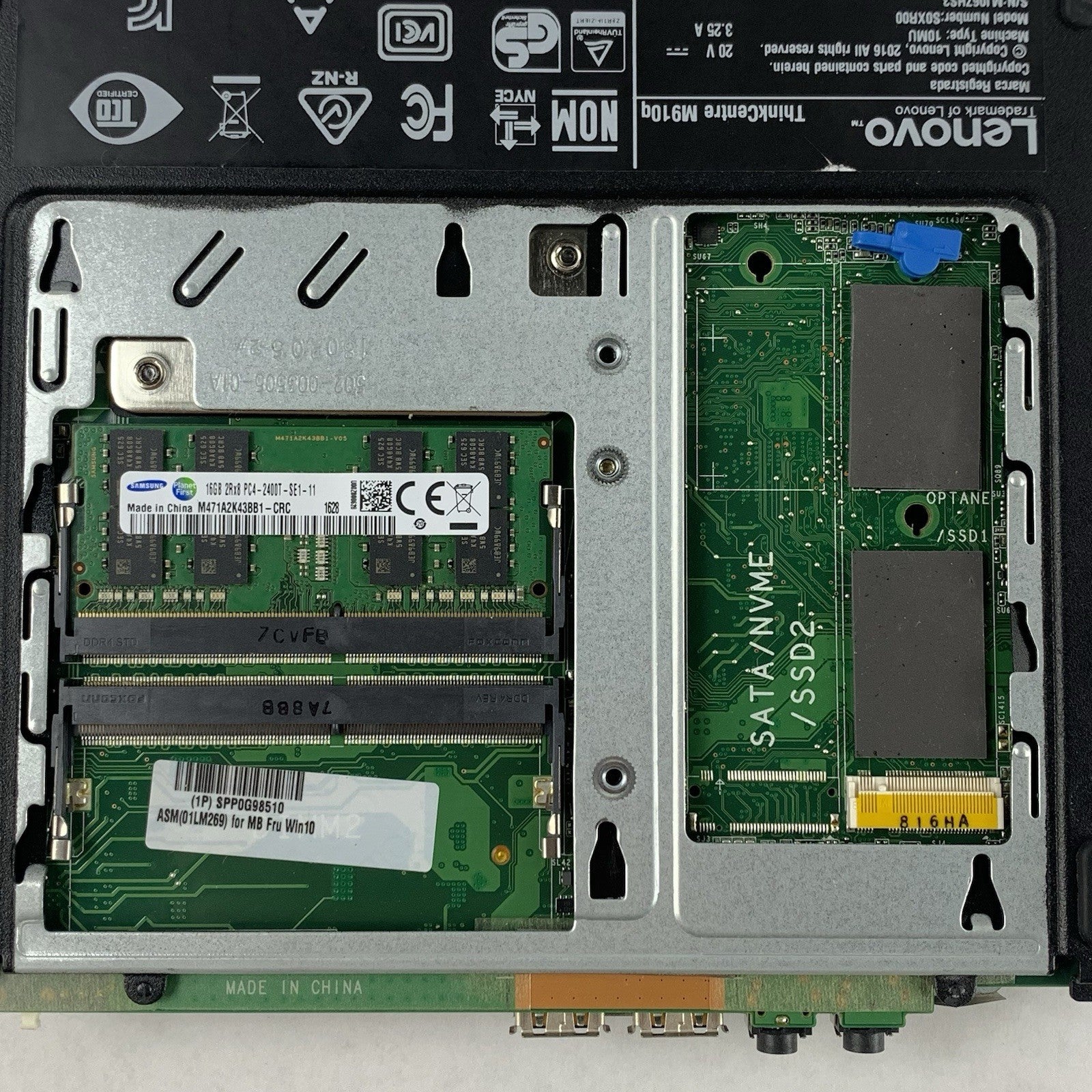 Lenovo ThinkCentre M910q i5-6500T 2.50GHz 8 GB Ram No SSD/HDD No OS No AC No Ant14