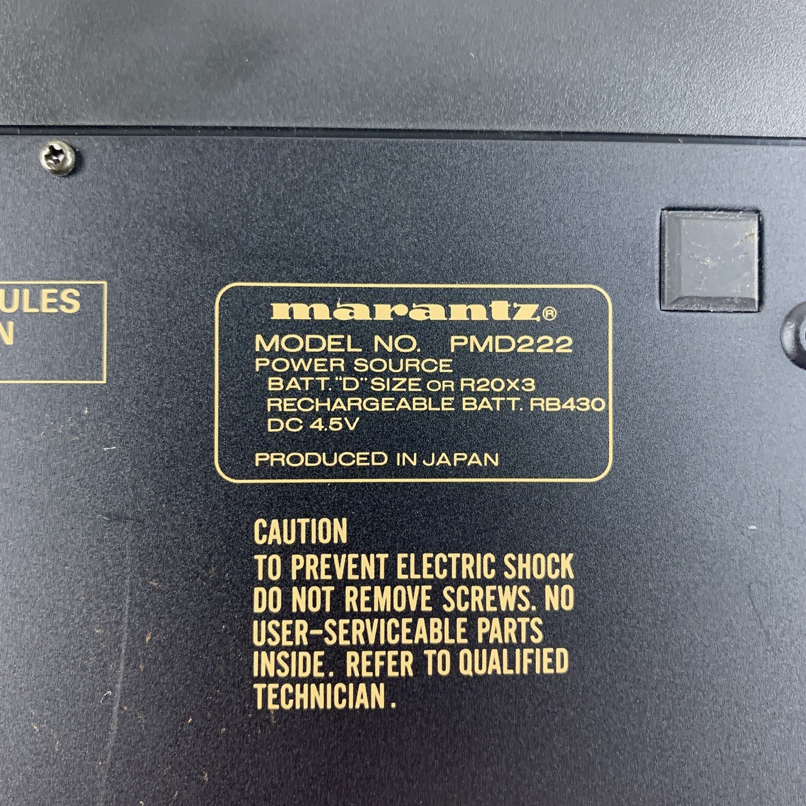 Marantz PMD-222 3 Head Portable Cassette Recorder Tested No Power Supply