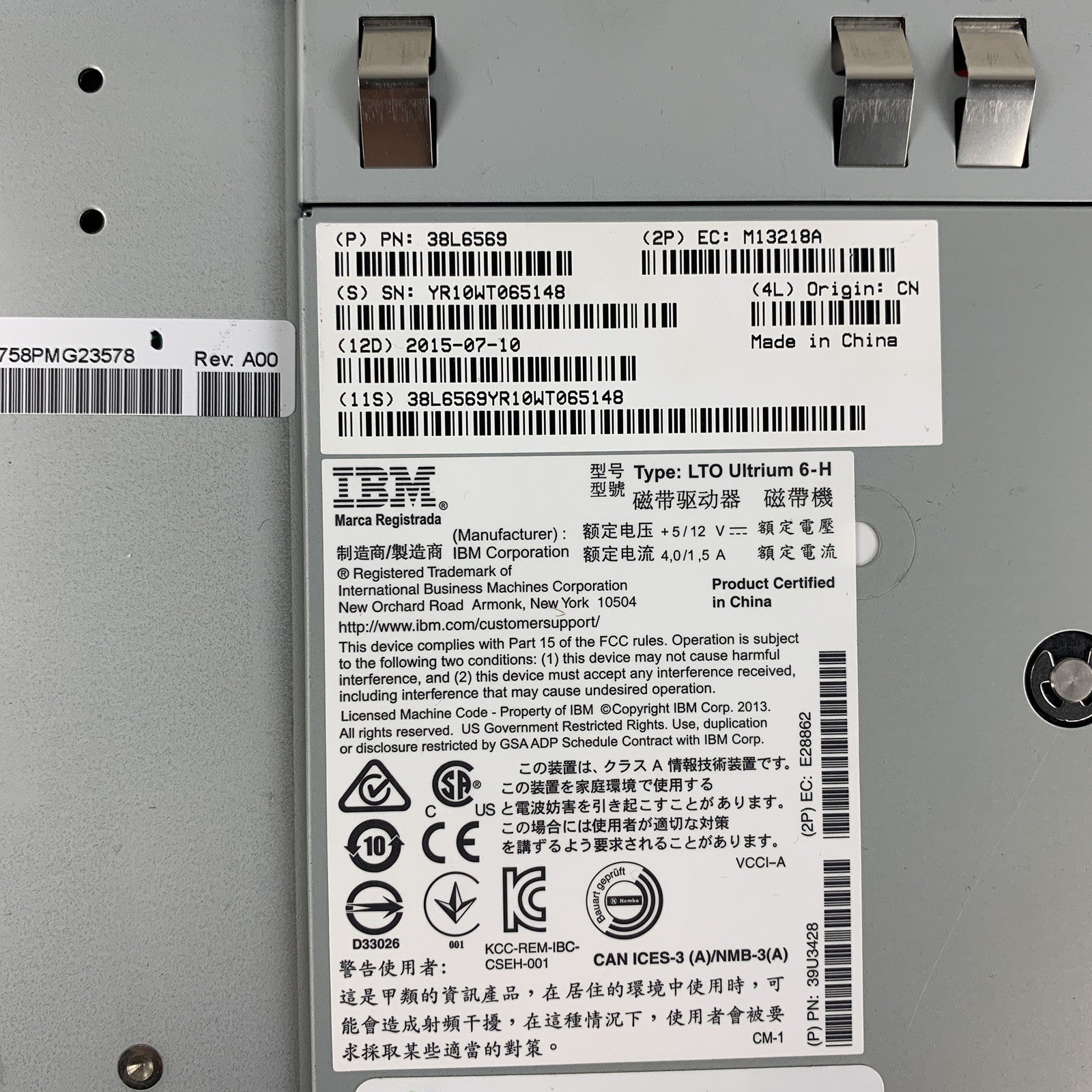 Dell LTO Ultrium 6-H SAS Tape Drive TKC16 IBM 35P1980