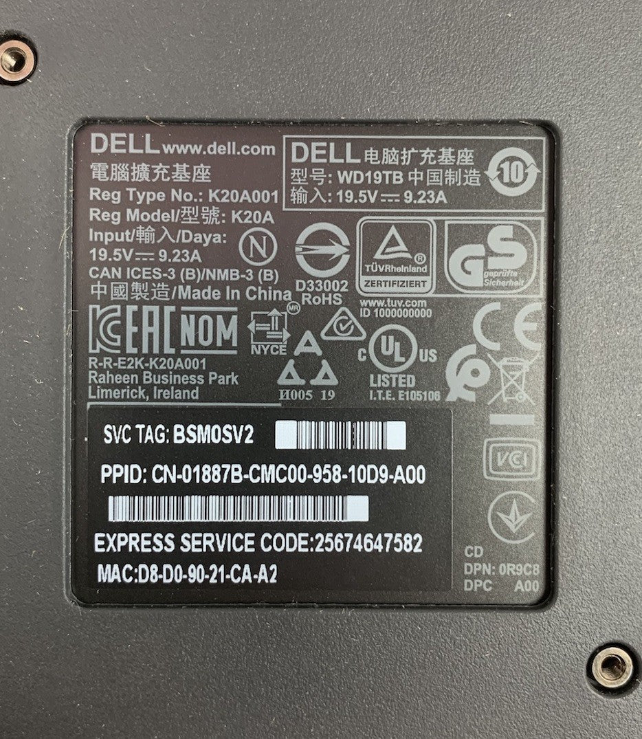 Dell WD19TB Thunderbolt USB-C Docking Station - No AC Adapter11