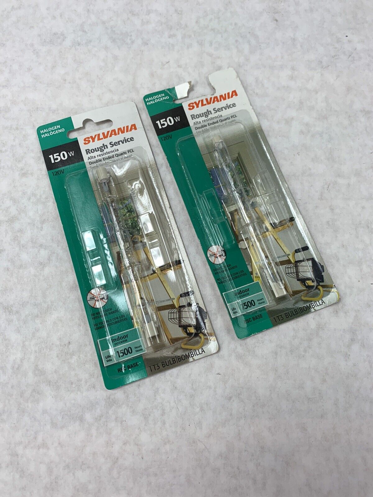 Lot of 2 Sylvania Double Ended Quartz 100w 120v 3 1/8”