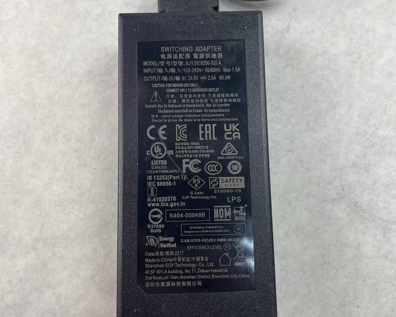 Genuine Shenzhen SOY-2400250-332-A Switching Adapter 24V 2.5A 60W Power Supply