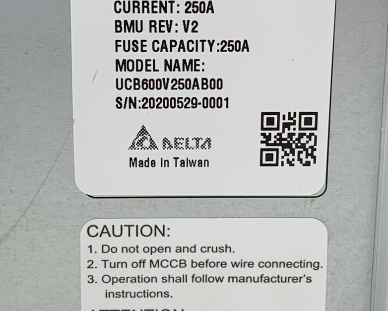 Eaton UCB600V250AB00 Battery Control Box 600VDC 250A w/ ABBSace in250A Breaker